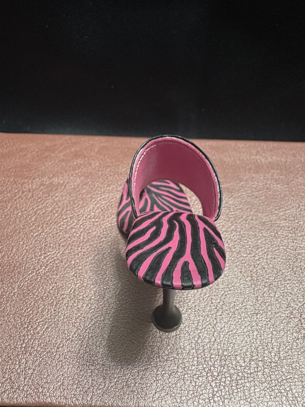 Just The Right Shoe Black and Pink Zebra Heels - Picture 3 of 5
